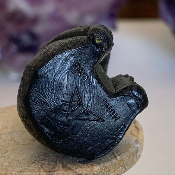 Vintage Black Forest Bear W Yellow Eyes Plastic Figure Toy JC Hong Kong 1 3/8" - Picture 9 of 11